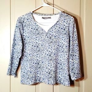 Croft and Barrow Floral Blouse Medium EUC